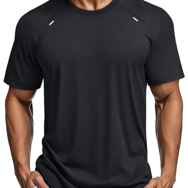 Men’s Dry Fit Mesh Athletic Tee，Black