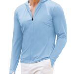 Men's UPF 50 Sun Protection Hoodie，Blue