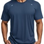 Men’s Dry Fit Mesh Athletic Tee，Bluegrey