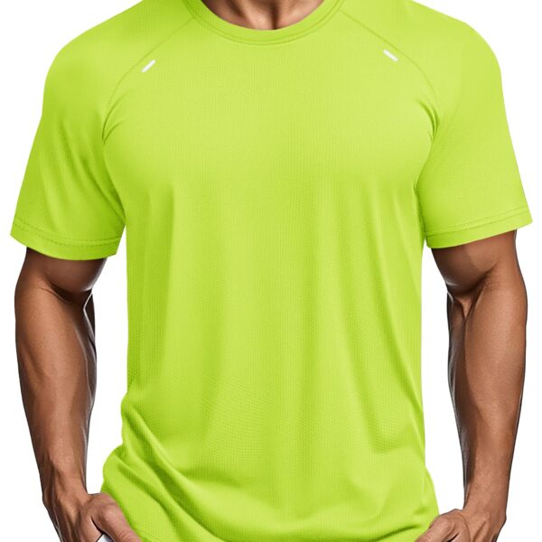 Men’s Dry Fit Mesh Athletic Tee，Lemon